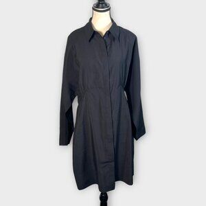 COS Gathered Shirt Dress 12 Black Scandi Girl Whimsigoth NEW